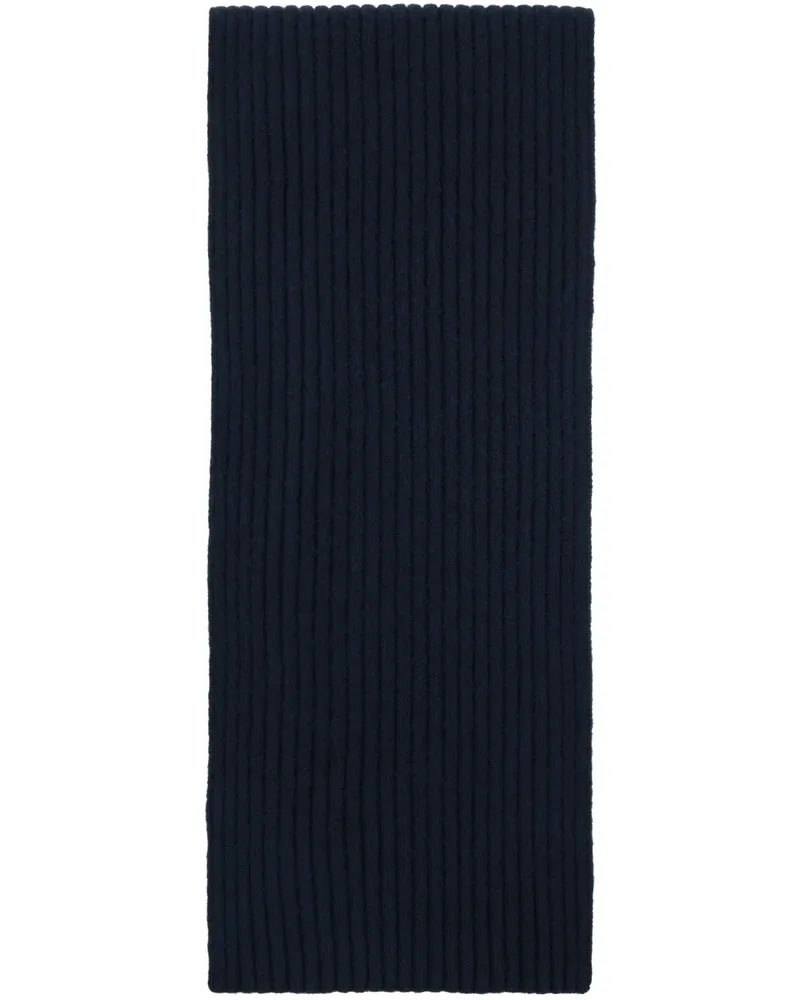 Róhe Navy Boiled Wool Knitted Scarf 411