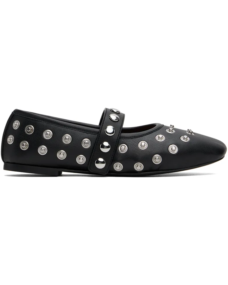 Stella McCartney Black Ryder Popper-Studded Ballerina Flats 1000