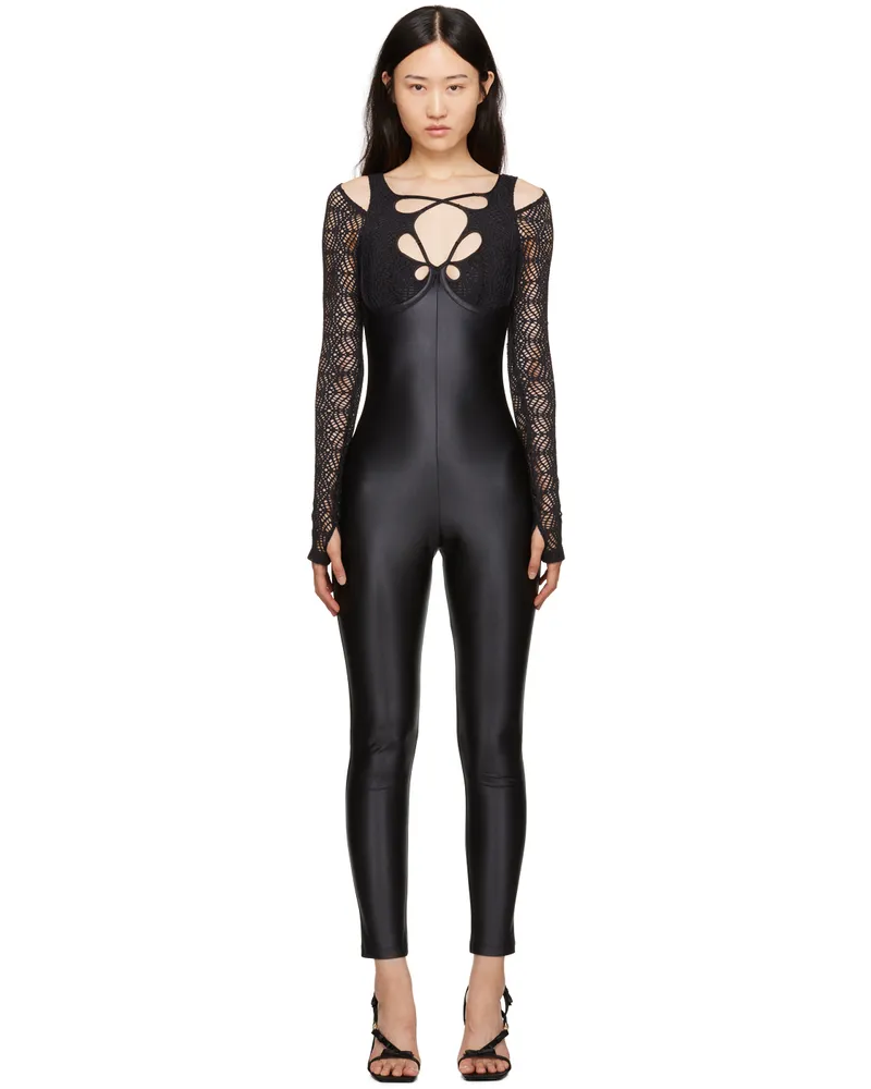 Versace Jeans Black Cutout Jumpsuit E899