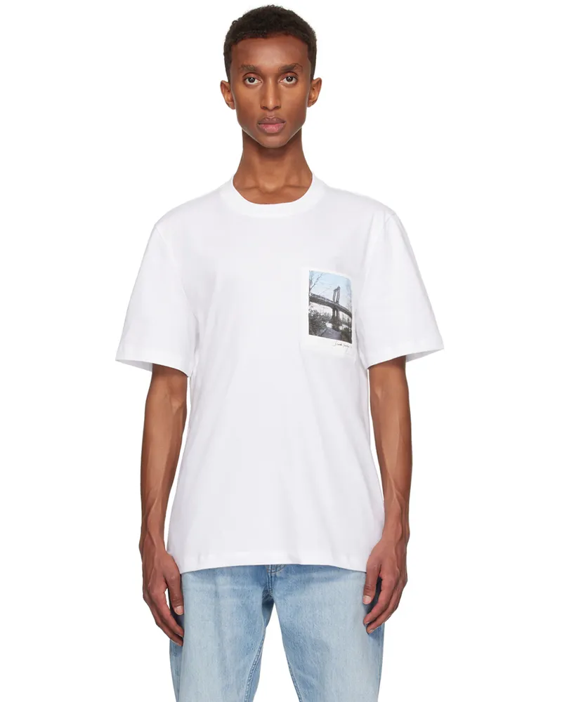 Helmut Lang White Bridge Postcard T-shirt White