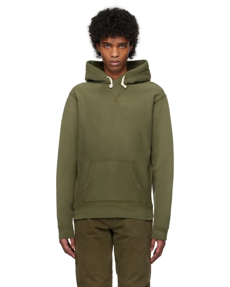 RRL Khaki Garment-Dyed Hoodie Od7
