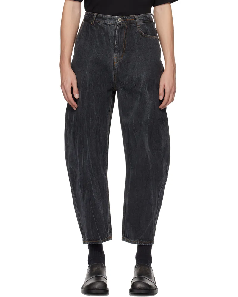 Adererror Black Side Curve Jeans Black