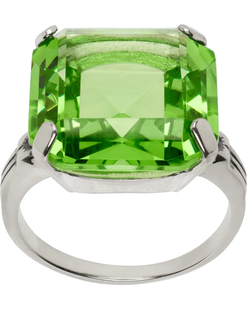 MONDO MONDO Silver & Green Leroy Ring Sterling