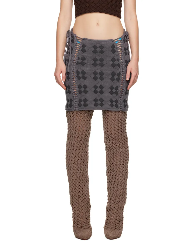 Isa Boulder SSENSE Exclusive Gray Expandable Miniskirt Steel
