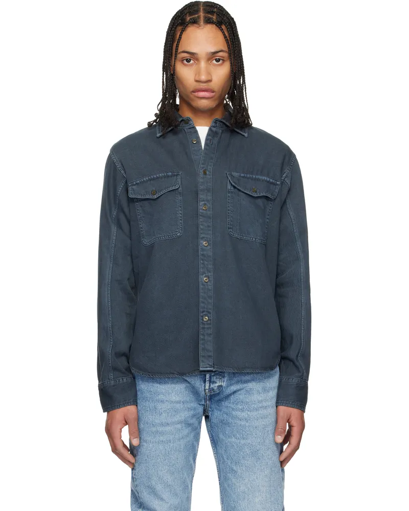 Rag & Bone Navy Featherweight Denim Shirt Minna