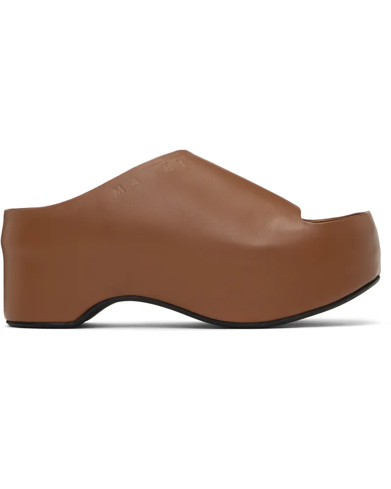 Marni Brown Platform Heeled Sandals 00m81