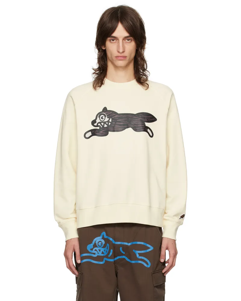 ICECREAM Off-White Woodgrain Running Dog Sweatshirt Ecru
