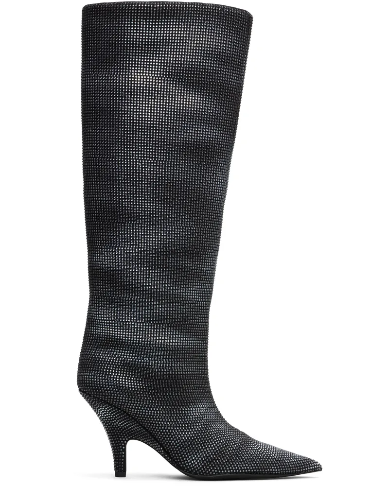 Alexander Wang Black Diablo 90mm Tall Boots Grey