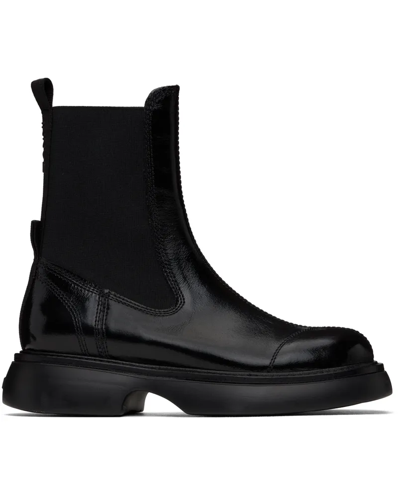 Ganni Black Everyday Mid Chelsea Boots Black