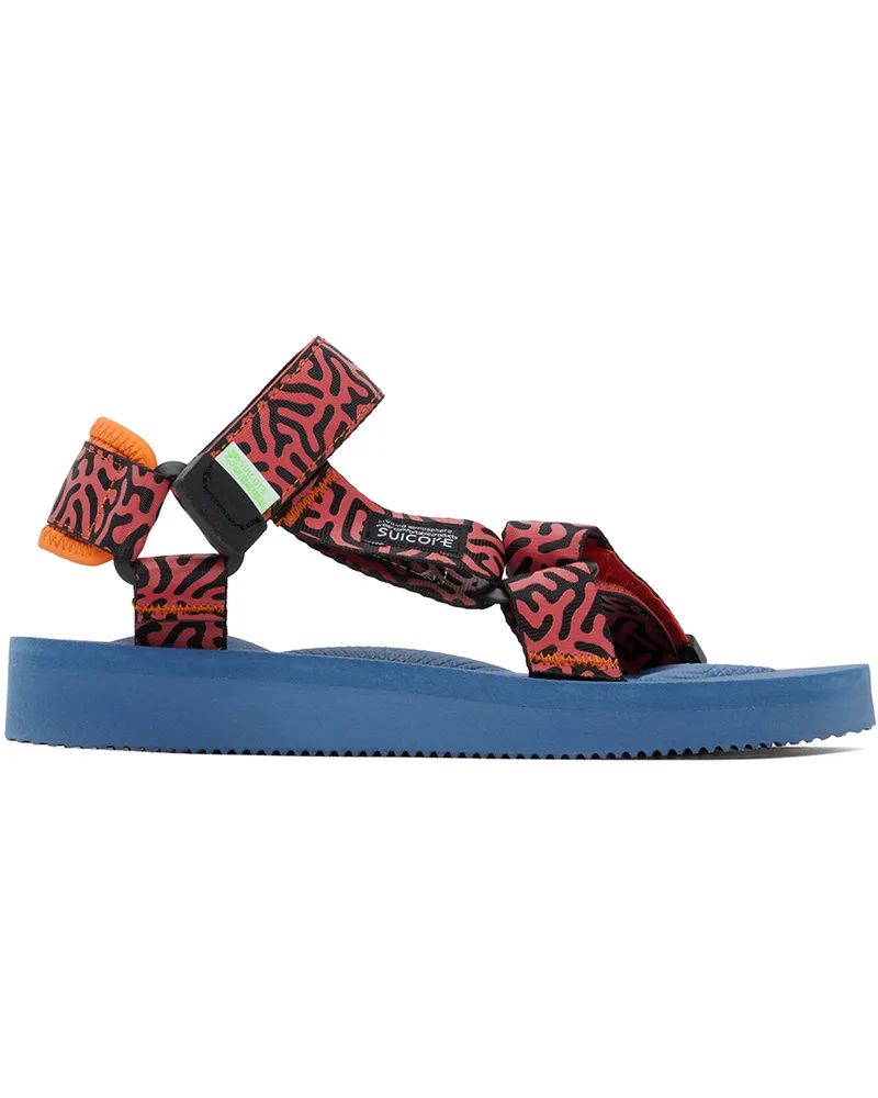 SUICOKE Orange & Navy DEPA-Cab Sandals Orange