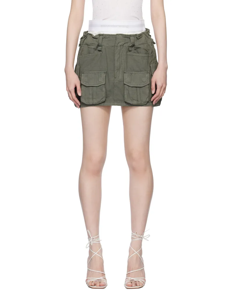 Alexander Wang Khaki Pre-Styled Cargo Miniskirt Balsam
