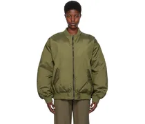 Khaki Reversible Down Bomber Jacket