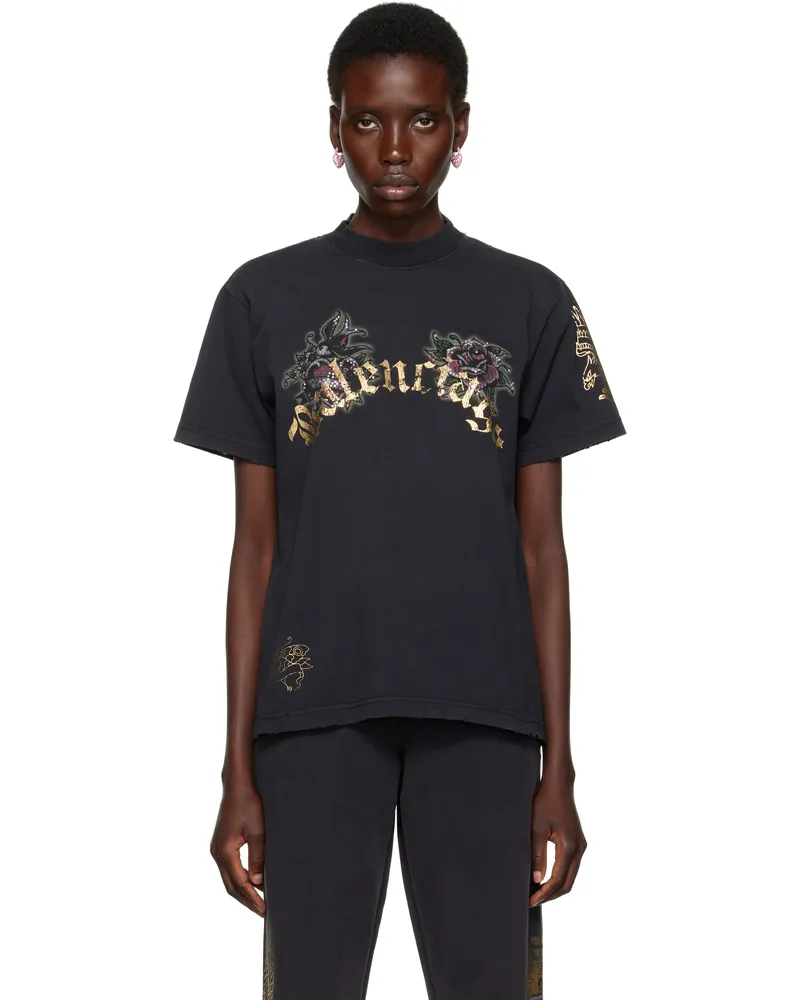 Balenciaga Black Tacky Tatoo T-shirt 1041
