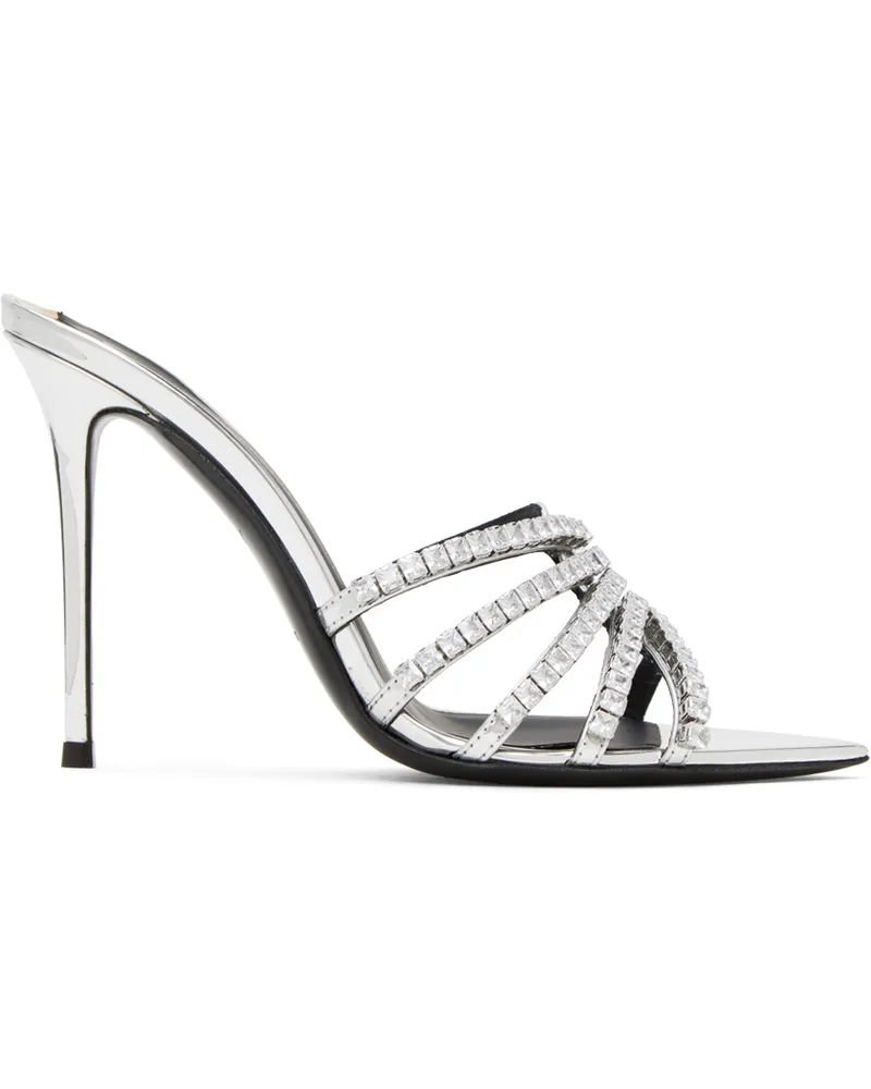 Giuseppe Zanotti Silver Intriigo Heeled Sandals Silver