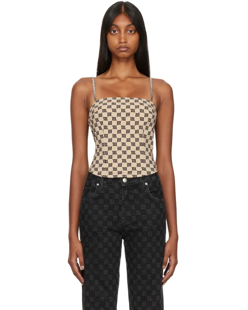 MISBHV Beige Printed Tank Top Beige