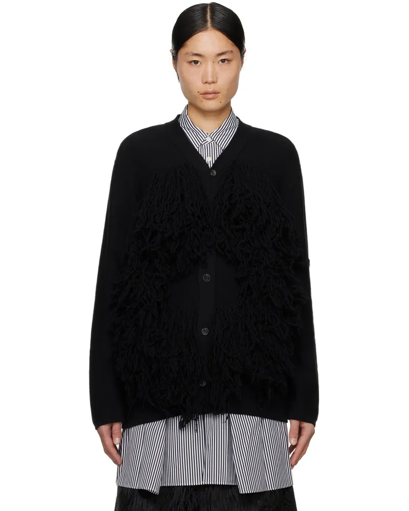 Comme des Garçons Black Fringe Cardigan Black