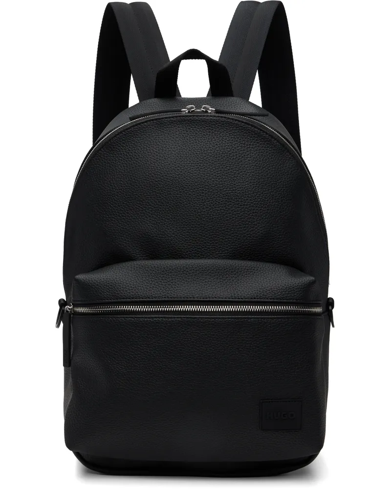 HUGO BOSS Black Zipped Front Pocket Backpack 001-black