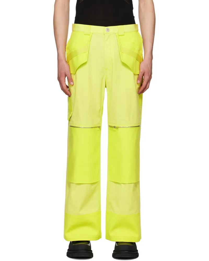 Dion Lee Yellow Straight-Leg Cargo Pants Light
