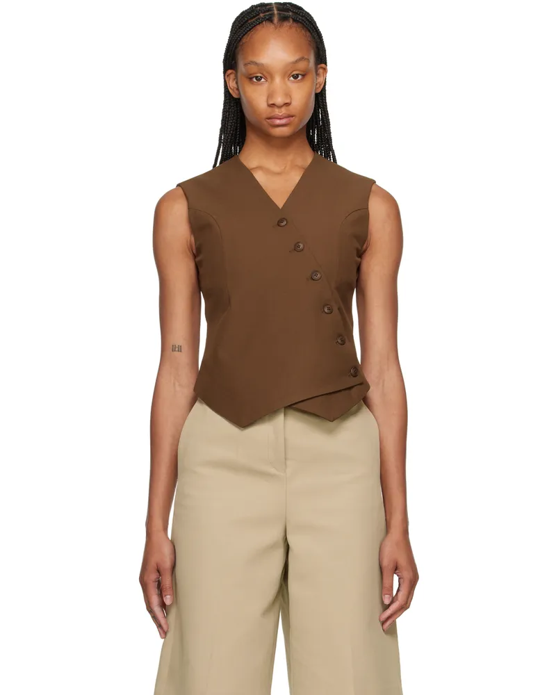 FRANKIE Shop Brown Maesa Cross Vest Brown