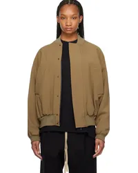 Fear of God Brown Stand Collar Bomber Jacket Deer