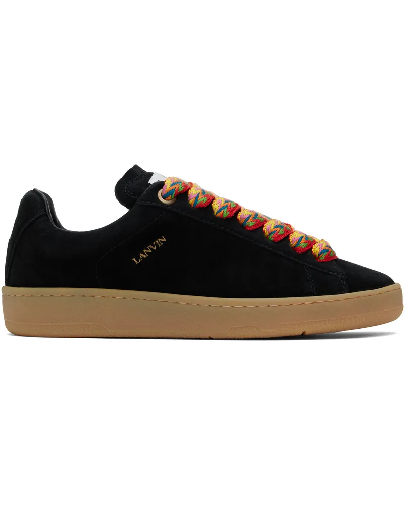 Lanvin Black Curb Lite Suede Sneakers Black10