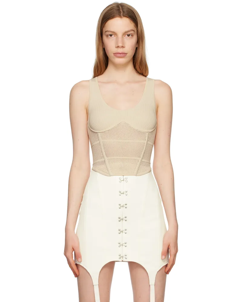 Dion Lee Off-White Corset Tank Top Ecru