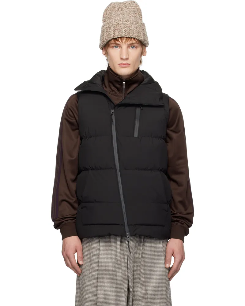 maharishi Black 1382 Padded Asym Tech Vest Black
