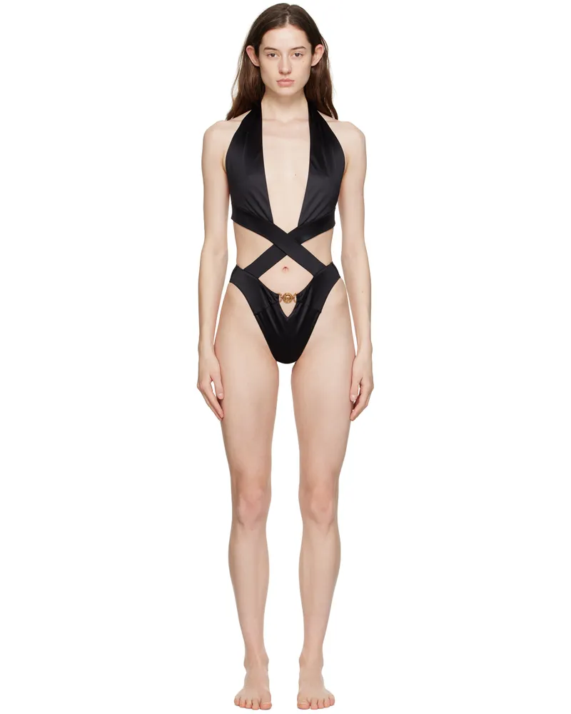 Versace Black Medusa One-Piece Swimsuit 1b000