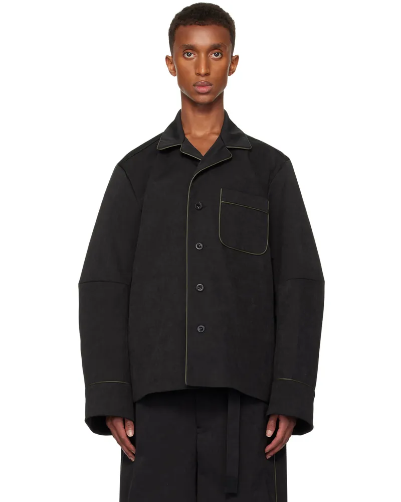 Sacai Black Faux-Suede Jacket 001
