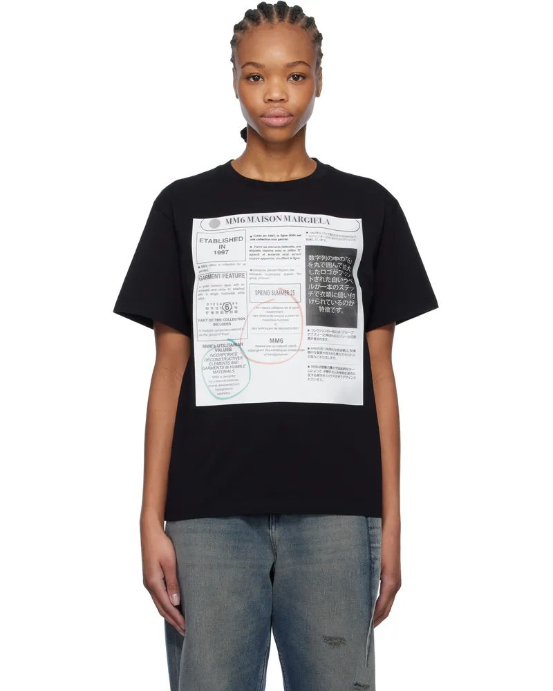 Maison Margiela Black Newspaper Print T-shirt 900