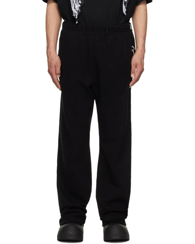 WE 11 DONE Black Piercing Sweatpants Black