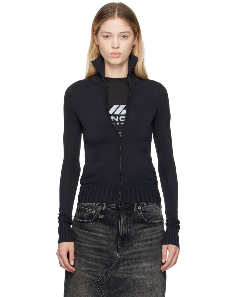 Balenciaga Black BB Paris Icon Zip Up Sweater 1000