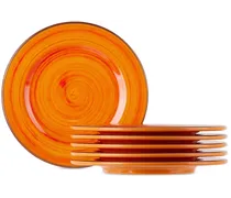 Orange Saint Tropez Medium Dinner Plate Set, 6 pcs