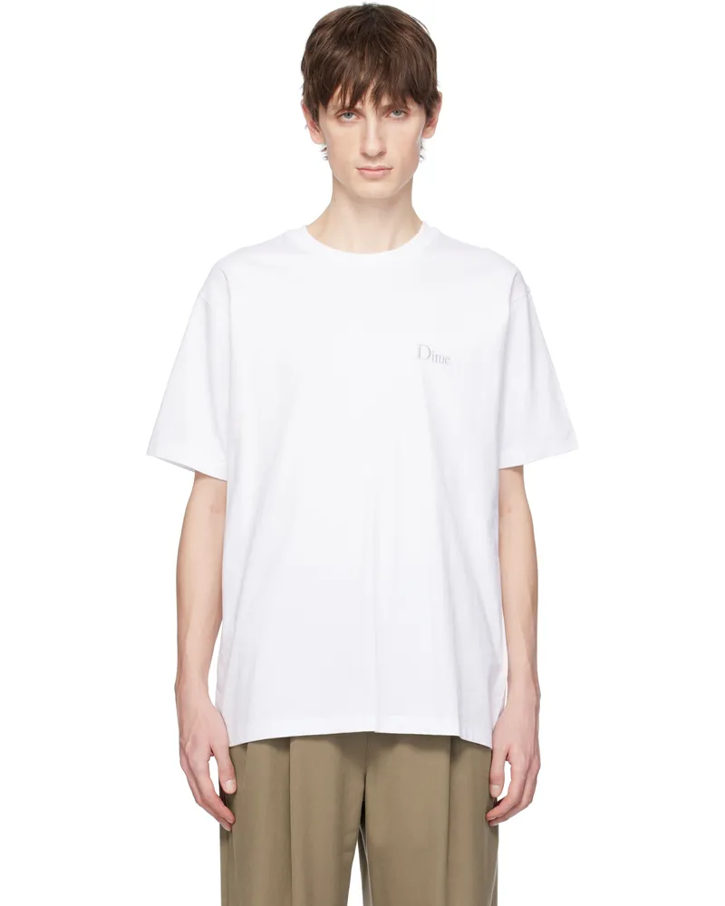 Dime White Classic Small Logo T-shirt White