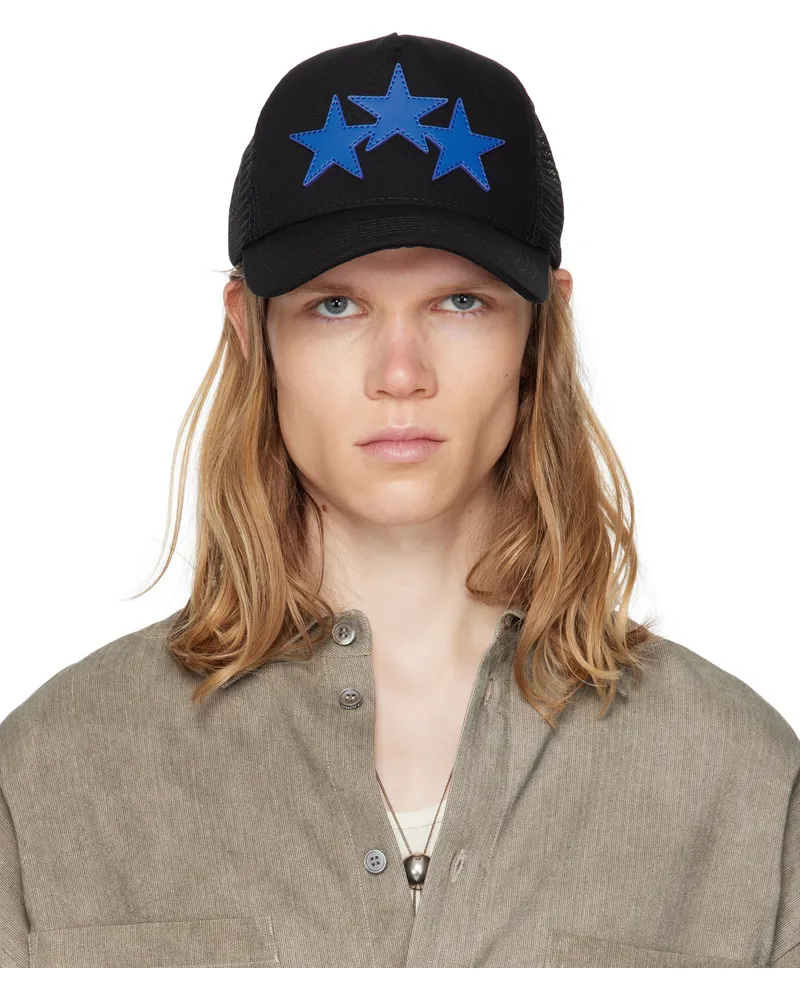 Amiri Black 3 Star Trucker Cap Black
