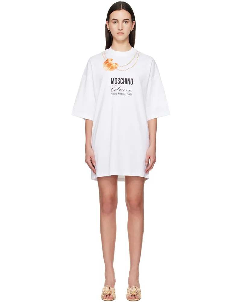Moschino White 'Moschino' Breakfast Minidress 1001