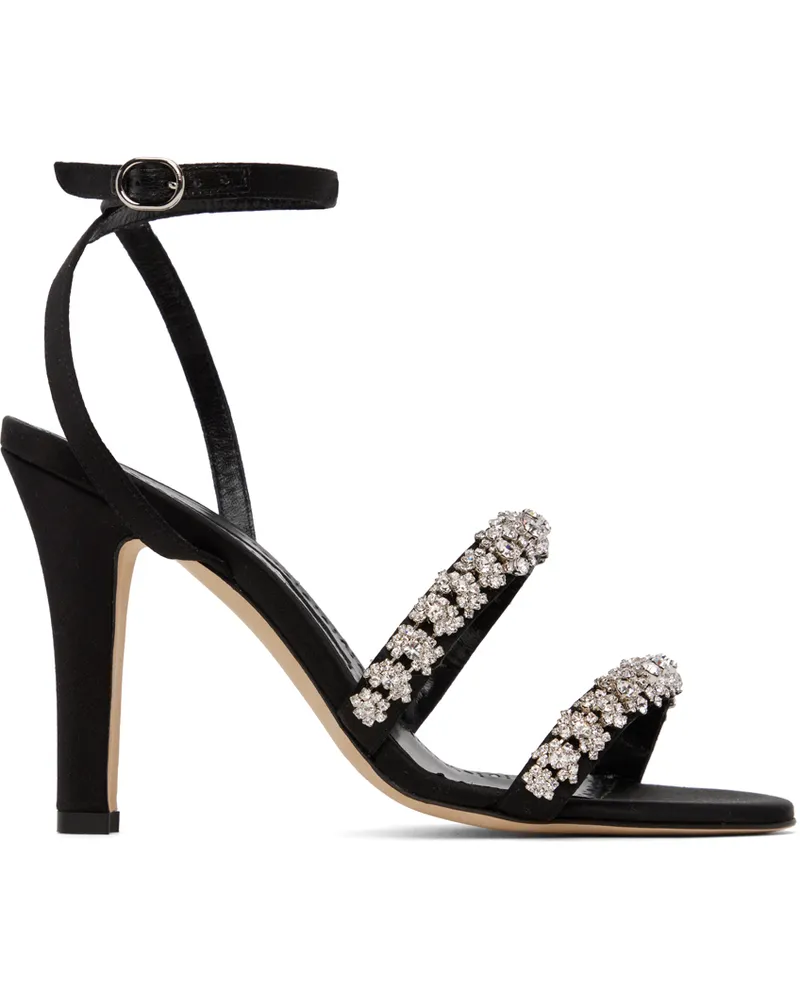 Manolo Blahnik Black Vedada Heeled Sandals 0003