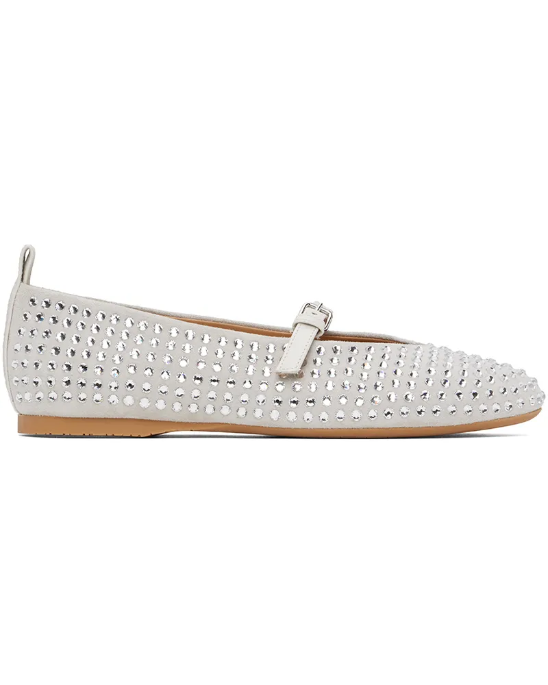 J.W.Anderson White Suede Mary Jane Ballerina Flats 100-white