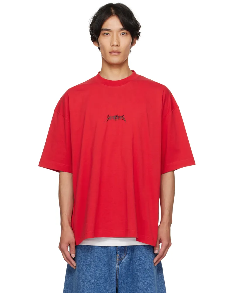 VETEMENTS Red Metal Logo Regular T-shirt Red