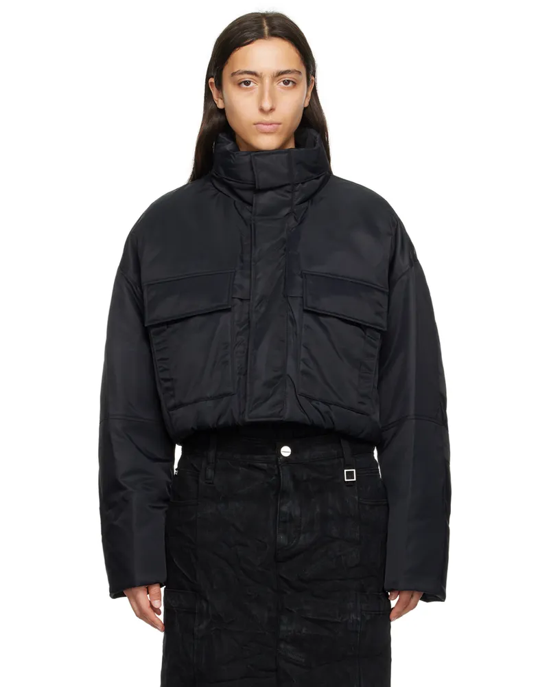 Wooyoungmi Black Cropped Down Jacket Black