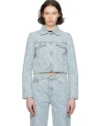 Casablanca Paris Blue Button Denim Jacket Bleached