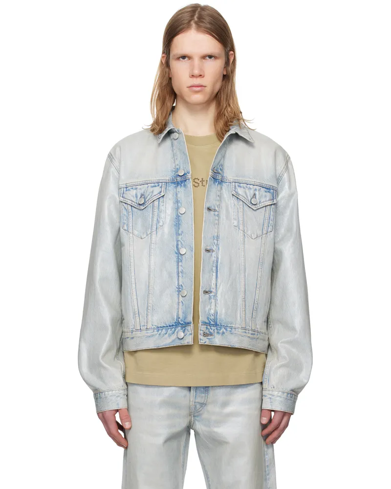Acne Studios Blue Coated Denim Jacket Light
