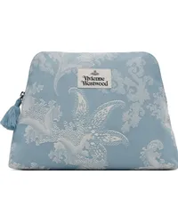 Vivienne Westwood Blue Jacquard Large Wash Clutch Kblue