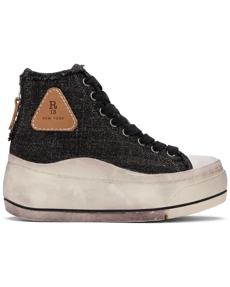 R13 Gray Kurt High Top Sneakers Dark