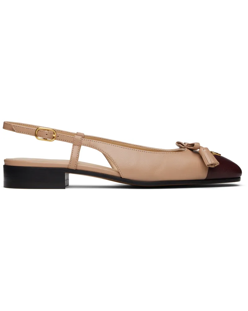 Valentino Garavani Pink & Burgundy Valet Du Roi Slingback Ballerina Flats Agm