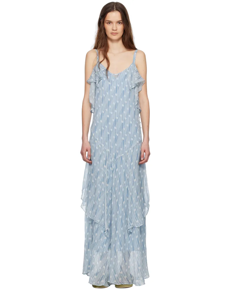 BODE Blue Meridian Maxi Dress Blue