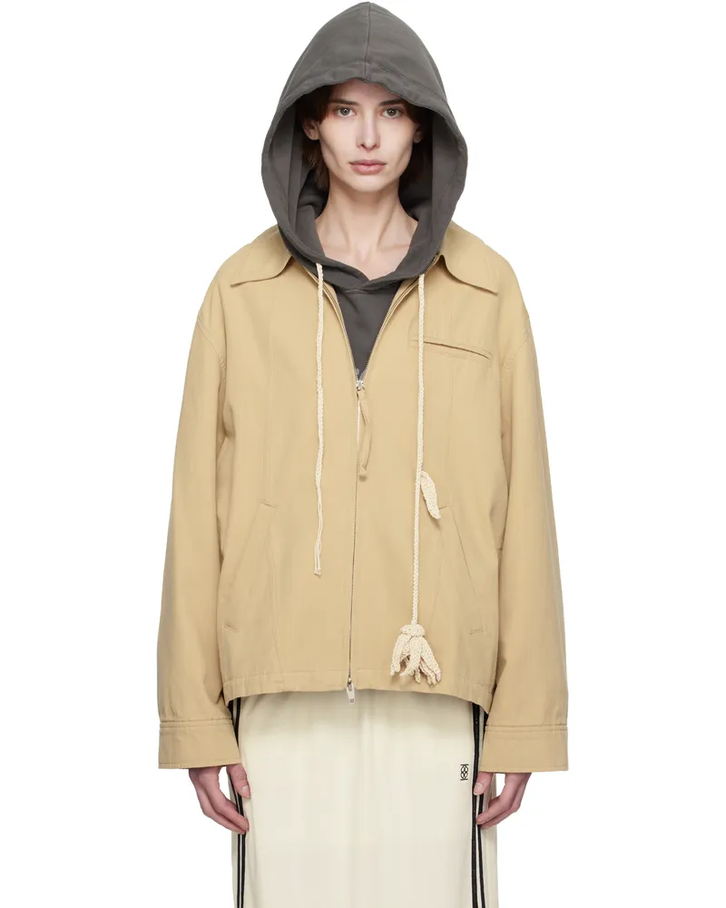 Kijun Beige Orbit Patch Jacket Beige