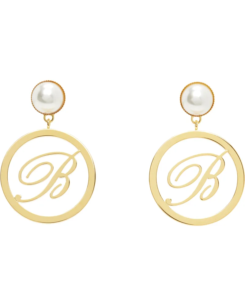 Blumarine Gold Faux-Pearl Earrings A1078
