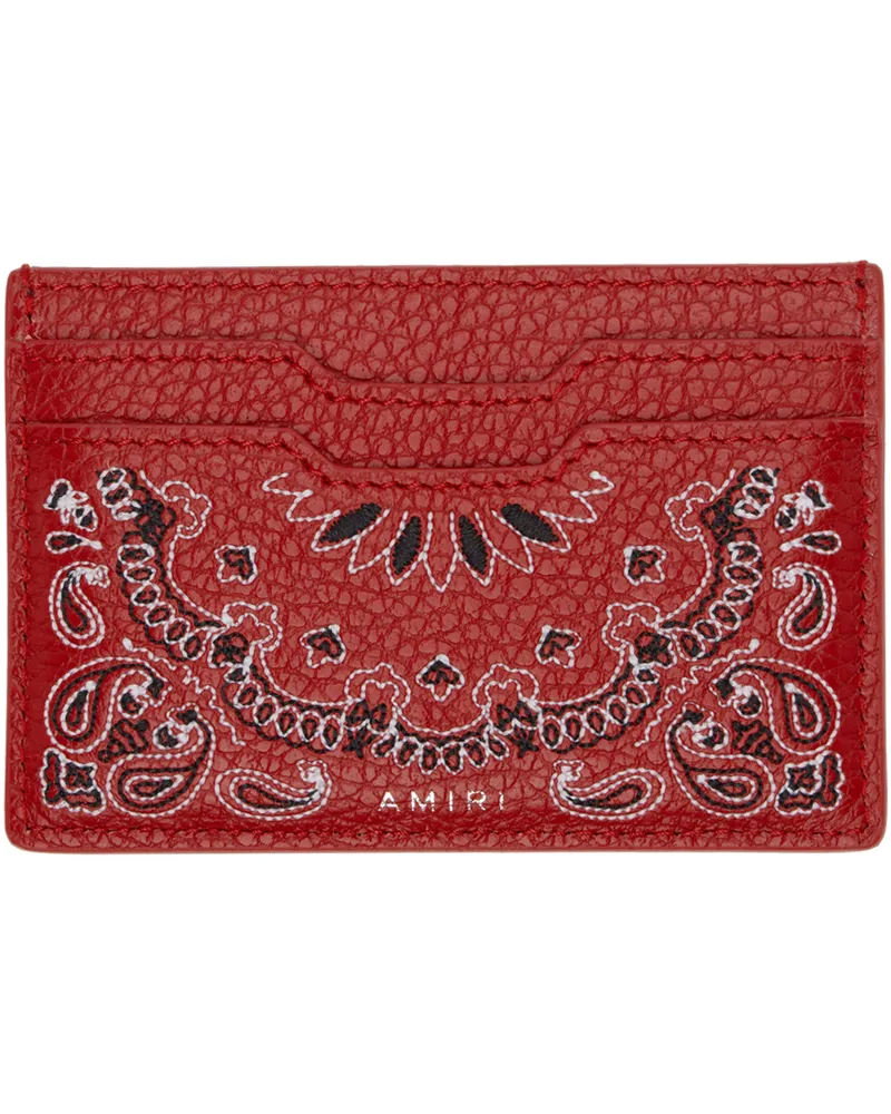 Amiri Red Bandana Card Holder Red