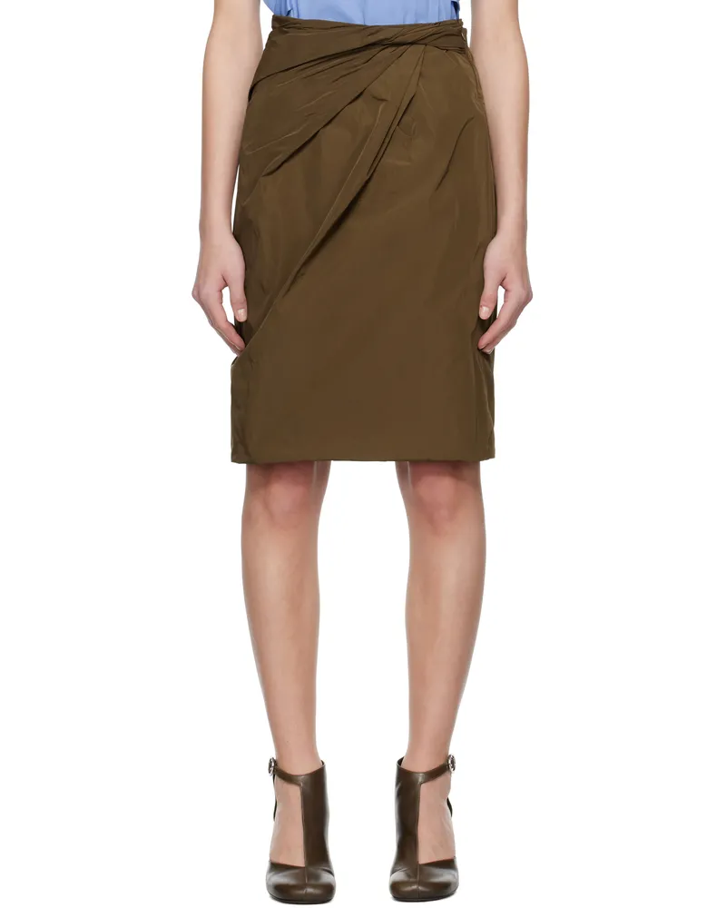 Bally Brown Drape Midi Skirt U8i1
